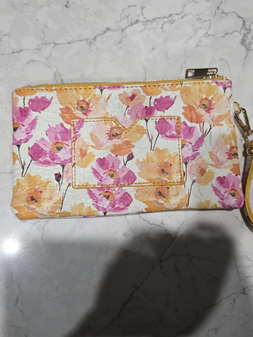 Floral Wristlet Clutch in Pink & Orange